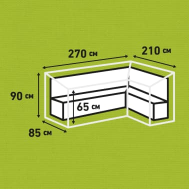 Madison Cobertura p/ lounge de exterior 270x210x90cm direita cinzento[12/12]