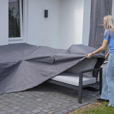 Madison Cobertura p/ lounge de exterior 270x210x90cm esquerda cinzento[5/12]