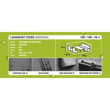 Madison Cobertura para lounge de exterior 100x100x70cm cinzento[13/15]