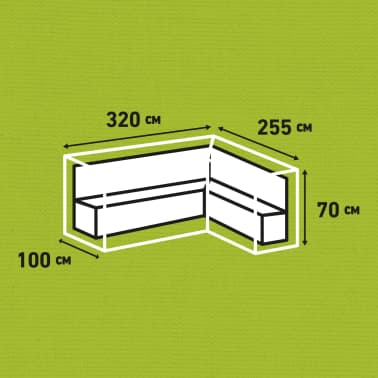 Madison Cobertura p/ lounge de exterior 320x255x70 cm direita cinzento[13/13]