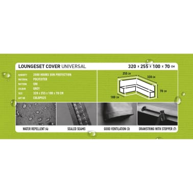 Madison Cobertura para lounge de exterior 320x255x70 cm cinzento[12/13]
