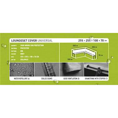 Madison Cobertura para lounge de exterior 255x255x70 cm cinzento[12/13]