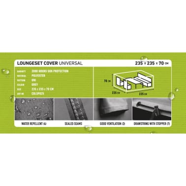 Madison Cobertura para lounge de exterior 235x235x70 cm cinzento[12/13]