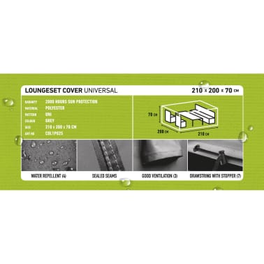 Madison Cobertura para lounge de exterior 210x200x70 cm cinzento[12/14]