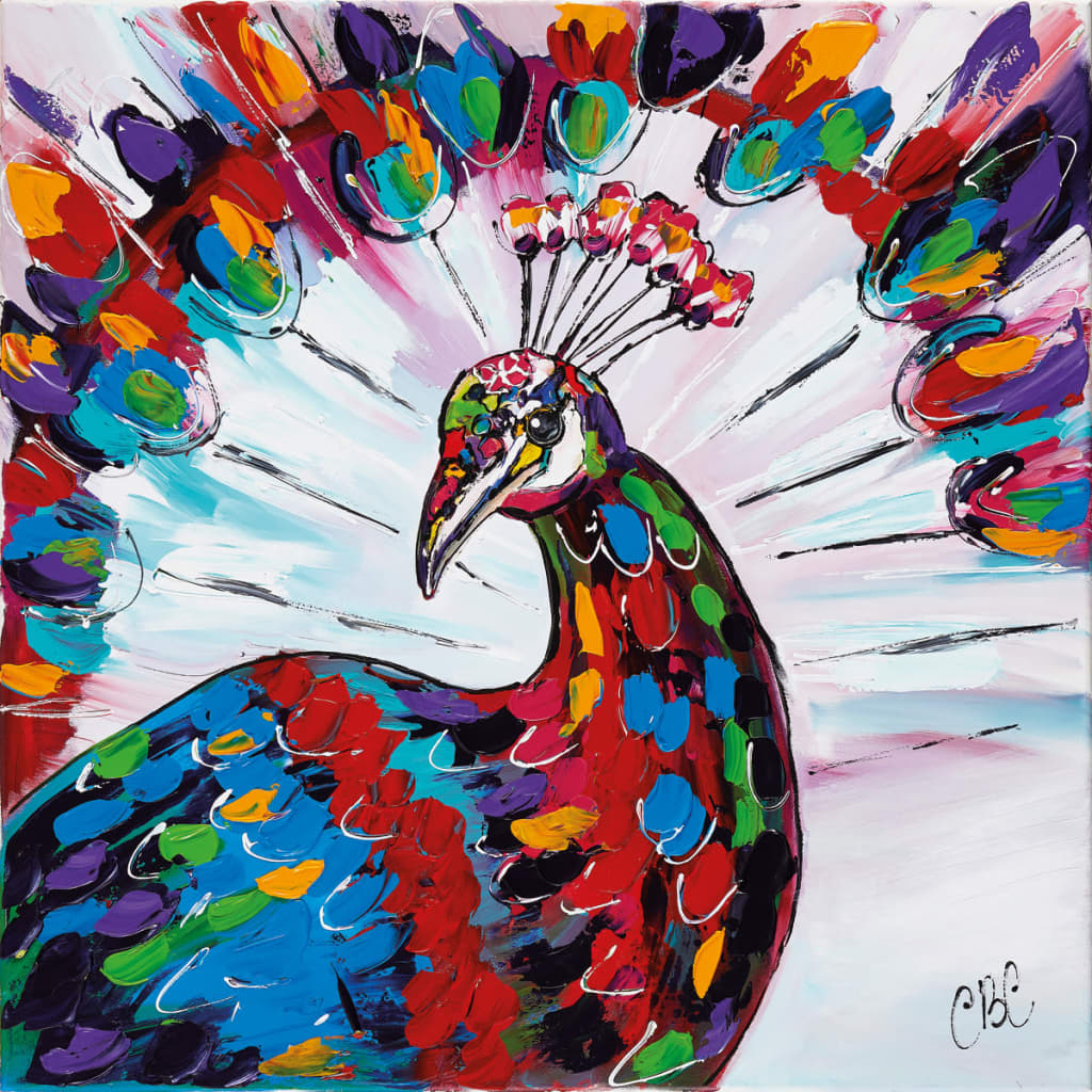 

Madison Buitenschilderij pauw 79x79 cm SCH1G202