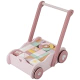 Little Dutch Carrito de actividades con bloques de madera rosa LD4414
