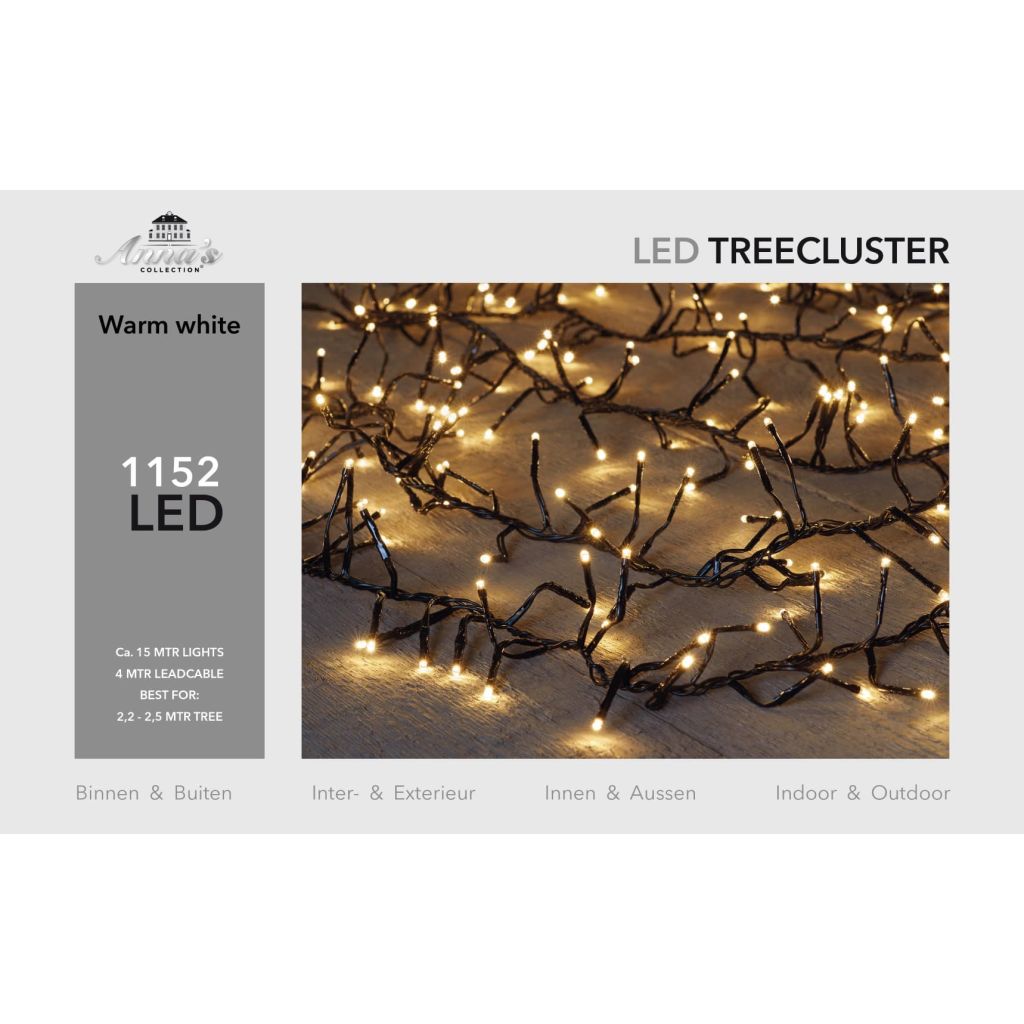 Anna's Collection 2,2-2,5m treecluster 15m/1152led warm wit