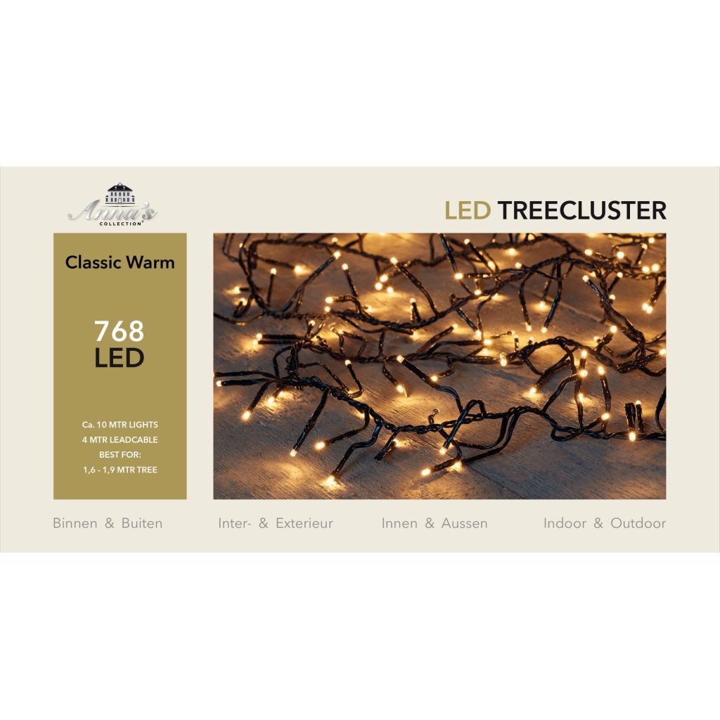 Afbeelding Anna's Collection 1,6-1,9m treecluster 10m/768led classic warm door Vidaxl.nl