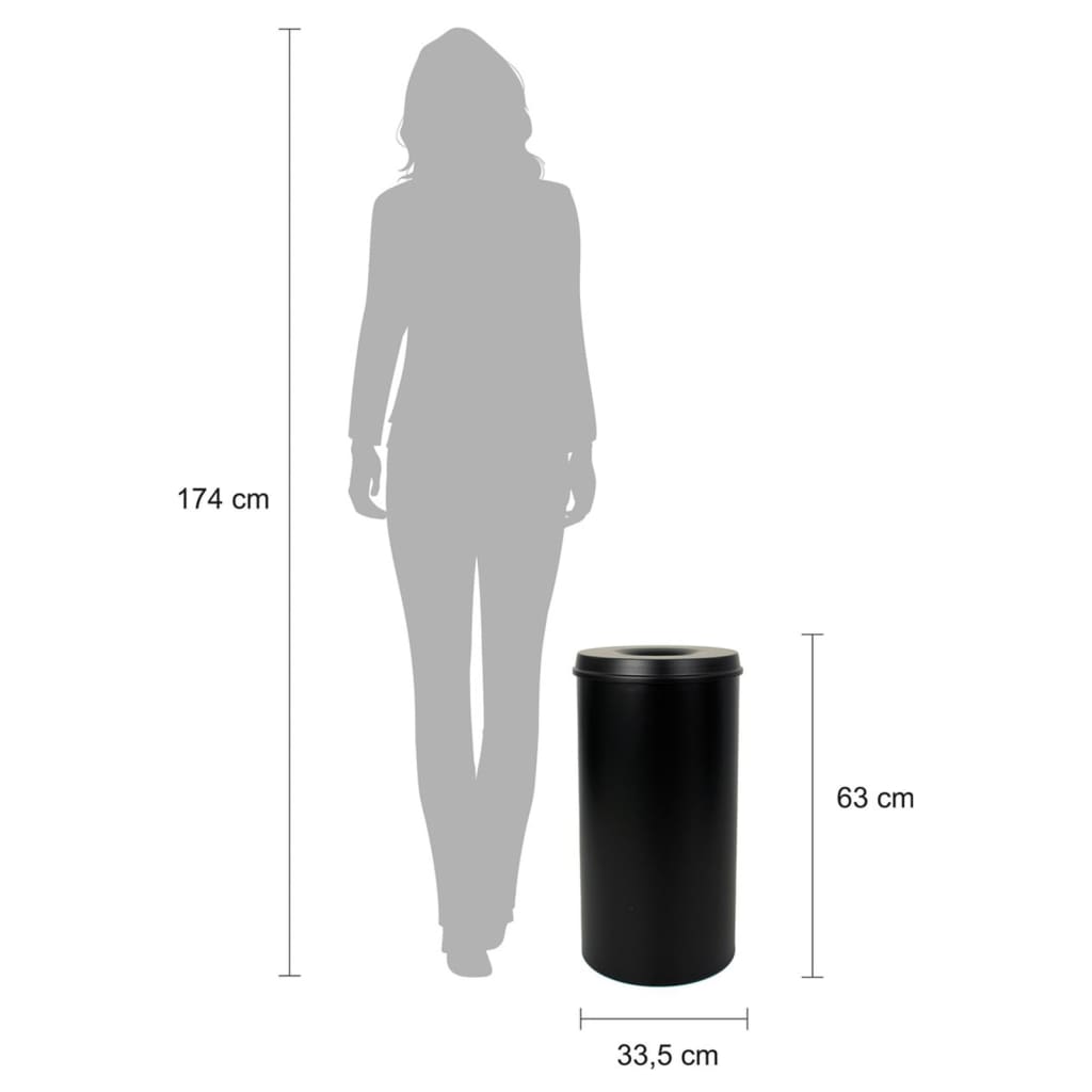 Thumbnail - V-Part Papierkorb Selbstlöschend 50 L Schwarz