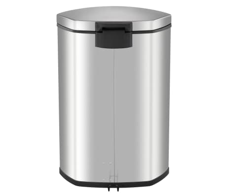 EKO Kosz na śmieci z pedałem Shell, 50 L, matowy srebrny