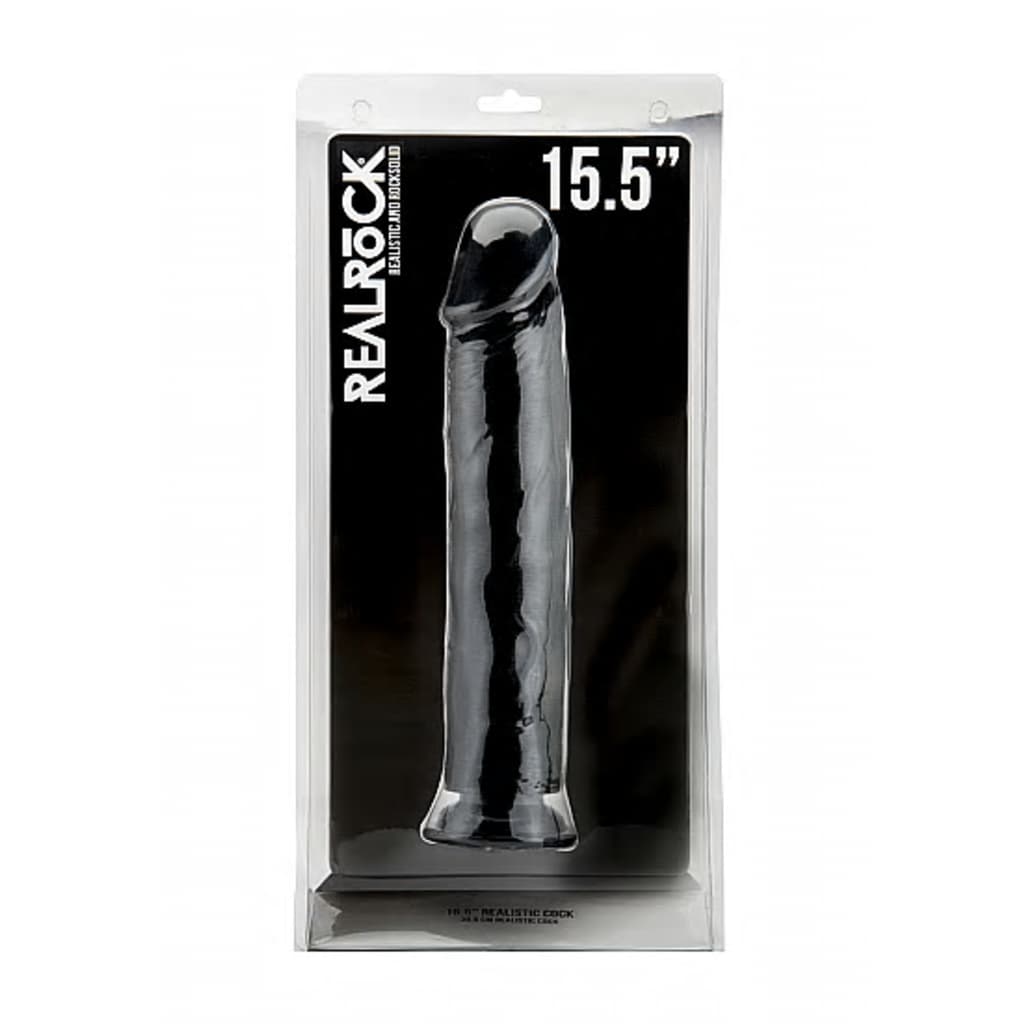 Shotsrealrock Shots Realrock Realistic Cock 155 Inch No Scrotum Black shotsrealrock kopen in de aanbieding