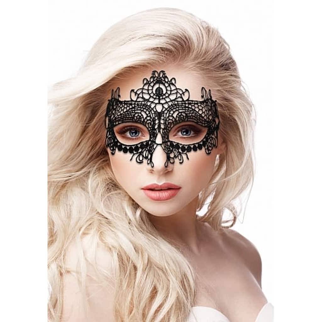 Shots - Ouch! Shots - Ouch! Queen Black Lace Mask - Black