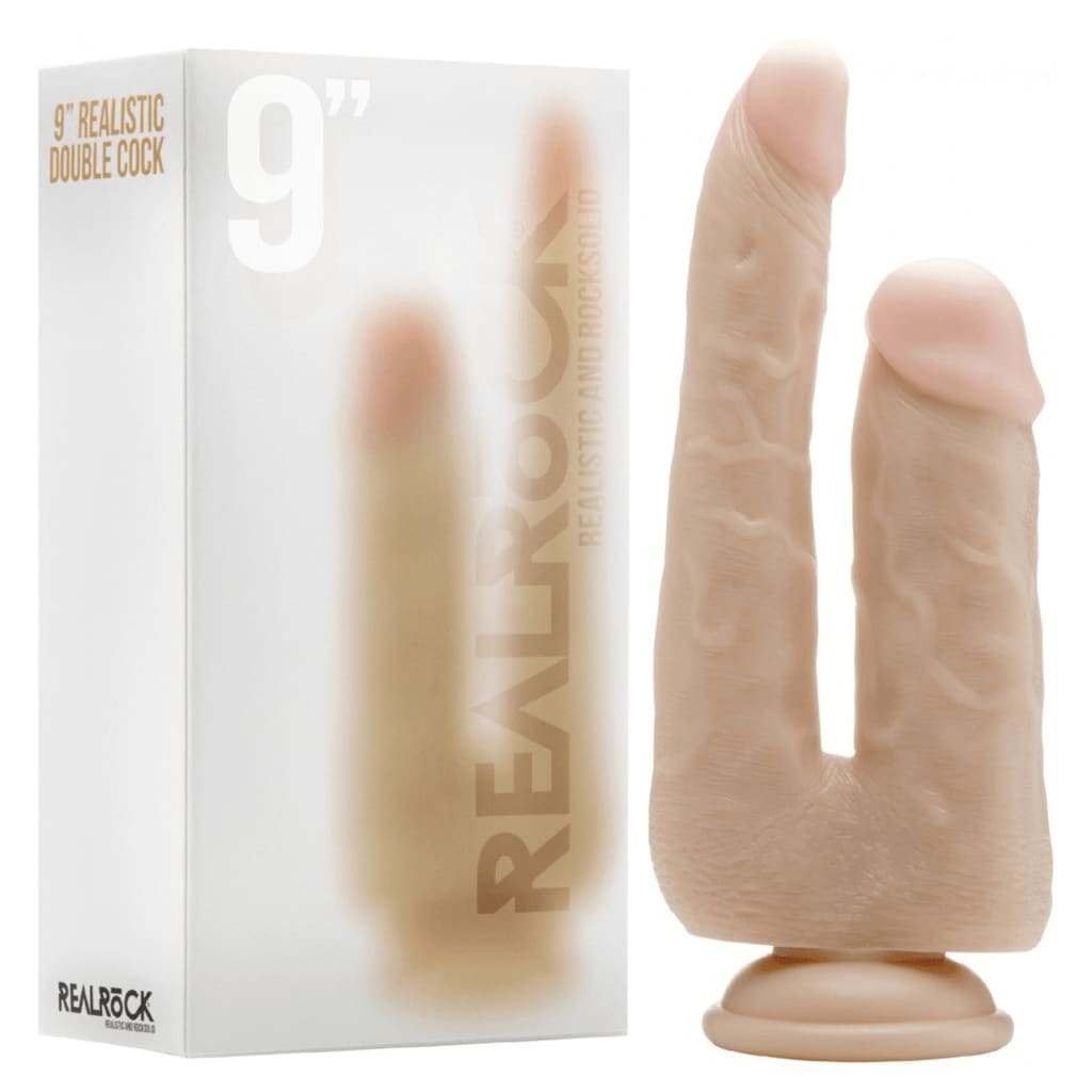 Shots - RealRock Realistic Double Cock - 9 Inch - Skin