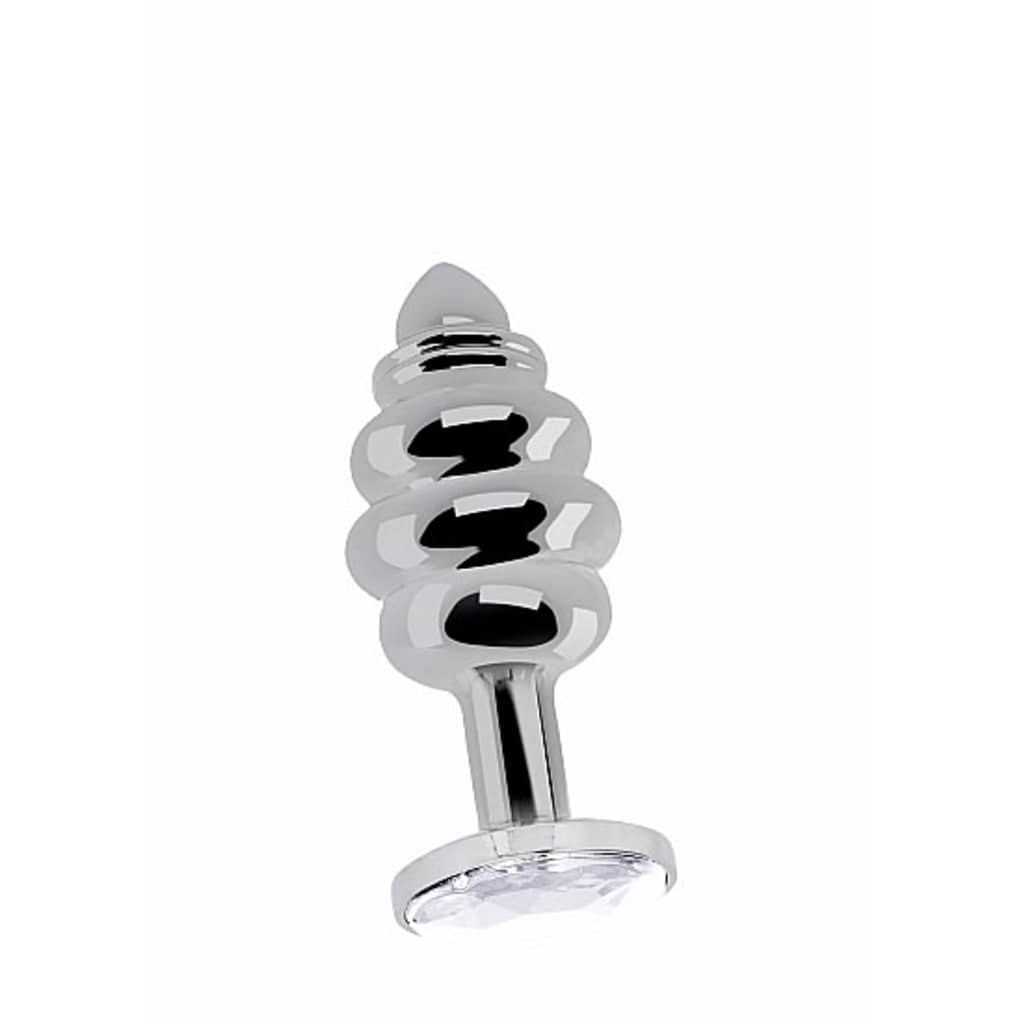 Shotsrich Shots Rich Ribbed Diamond Plug 315 Inch Silver shotsrich kopen in de aanbieding