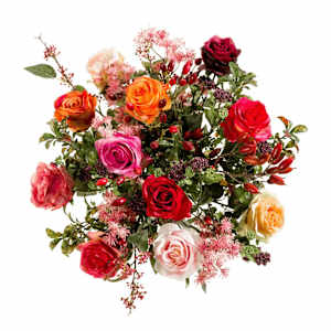 Emerald Μπουκέτο Λουλουδιών Τεχνητό Flame Roses