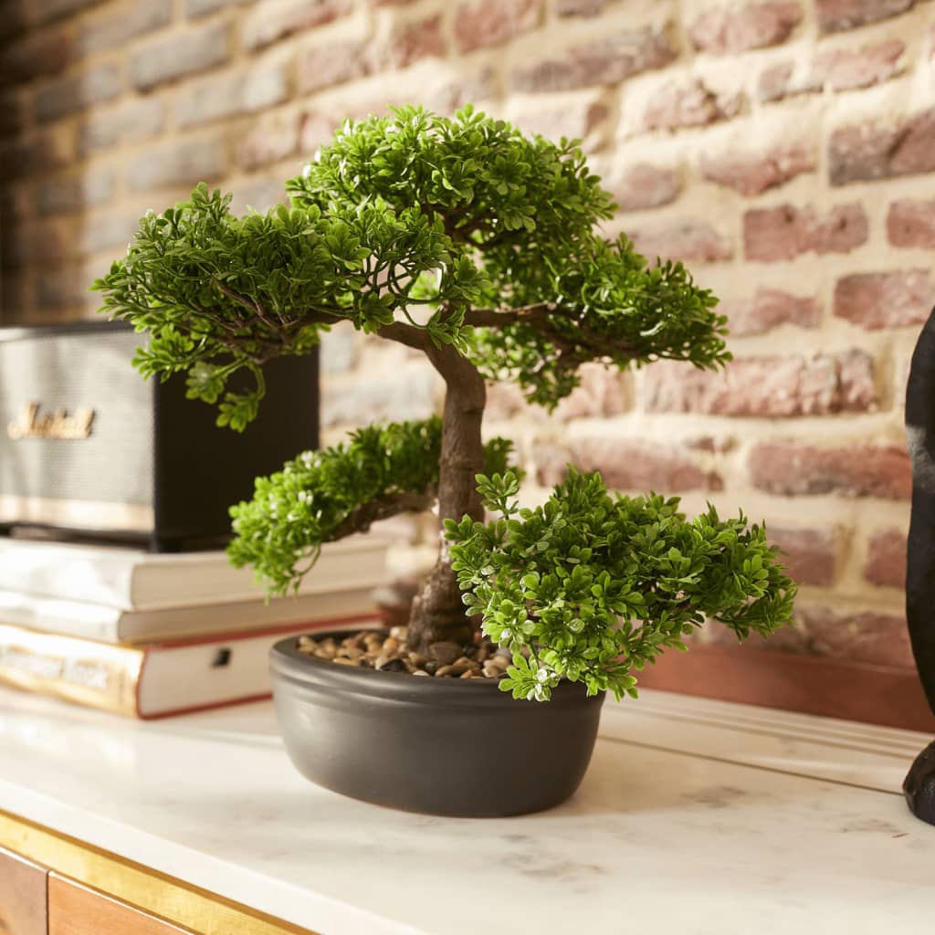 Emerald Kunstig fiken mini bonsai grønn 32 cm 420002 - Kunstig flora - Kunstig plante blomst