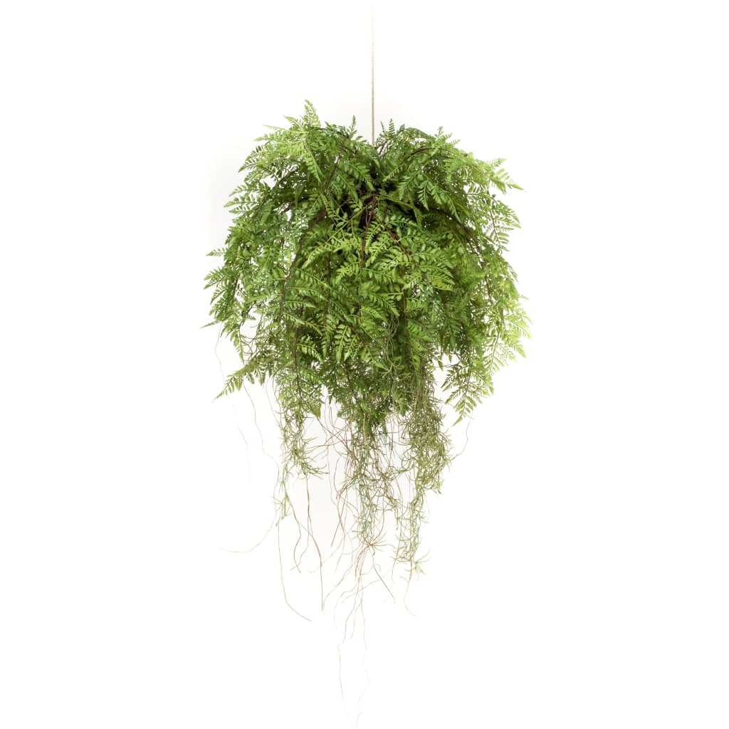 Emerald Kunstig hengende bregne med røtter 55 cm - Kunstig flora - Kunstig plante blomst