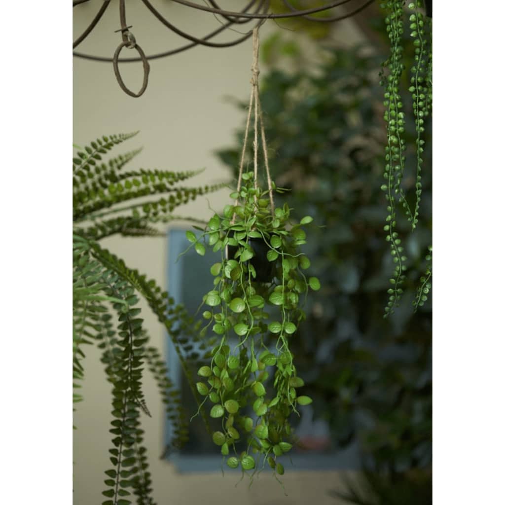 Emerald Artificial Ceropegia hengende busk 50 cm i potte - Kunstig flora - Kunstig plante blomst