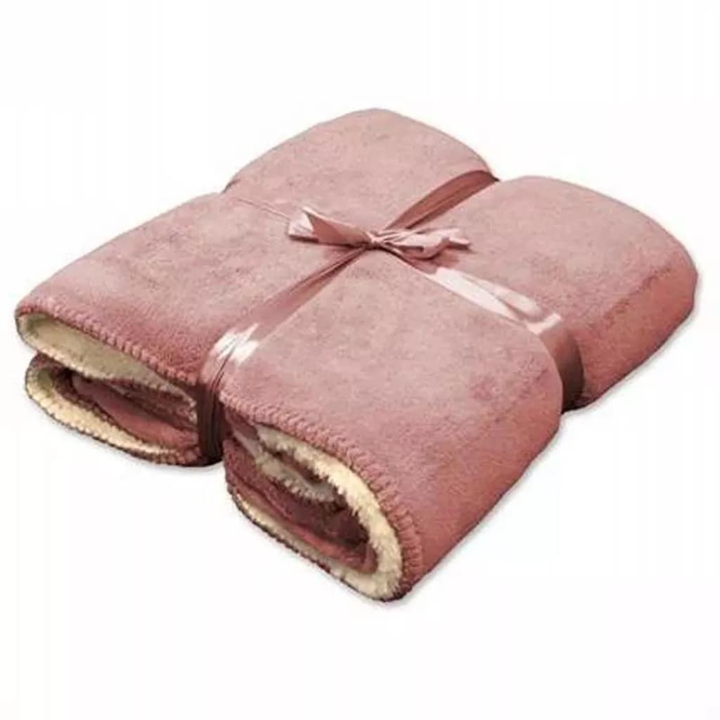 Unique Living Coby fleece plaid - 100% polyester - 130x160 cm - Roze