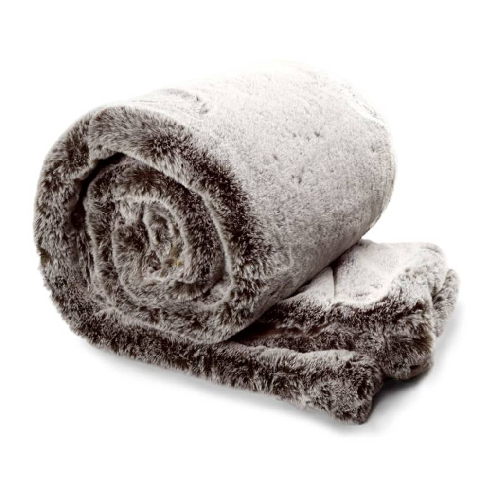 Unique Living Lova fleece plaid - 100% polyester - 130x160 cm - Brown