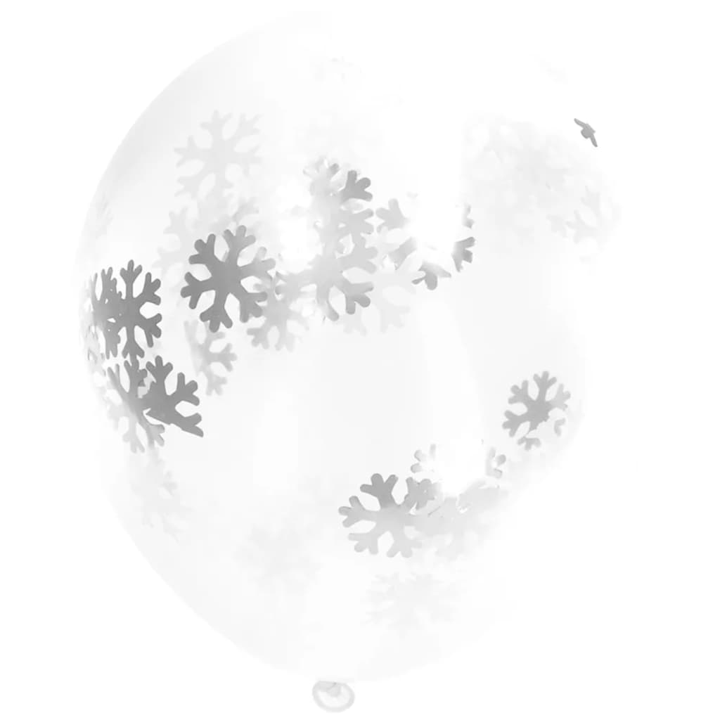Folat Confetti ballonnen Sneeuwvlokken - 4 stuks