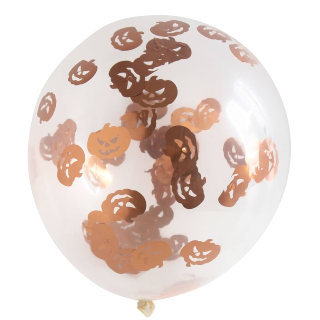 Folat Ballonnen Pompoen Confetti - 4 stuks