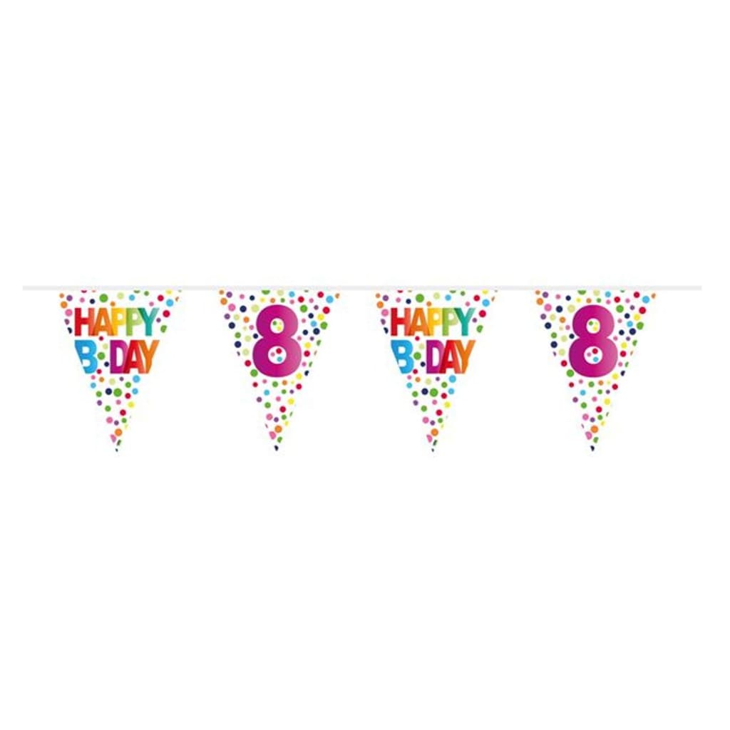 Folat Slinger 'Happy Birthday 8' Confetti - 10 Meter