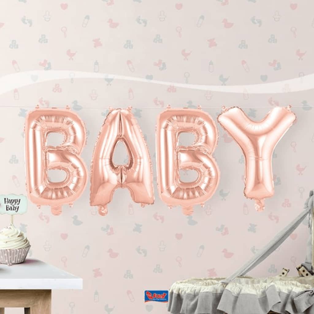 Folat Folieballon - Baby - Rosé Goud