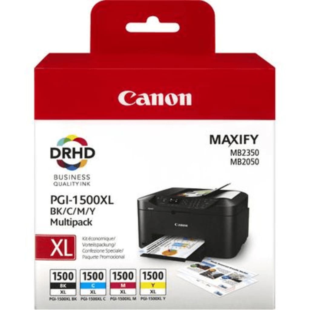 Canon PGI-1500XL BK/C/M/Y Inktcartridge 4-kleuren Voordeelbundel Hoge