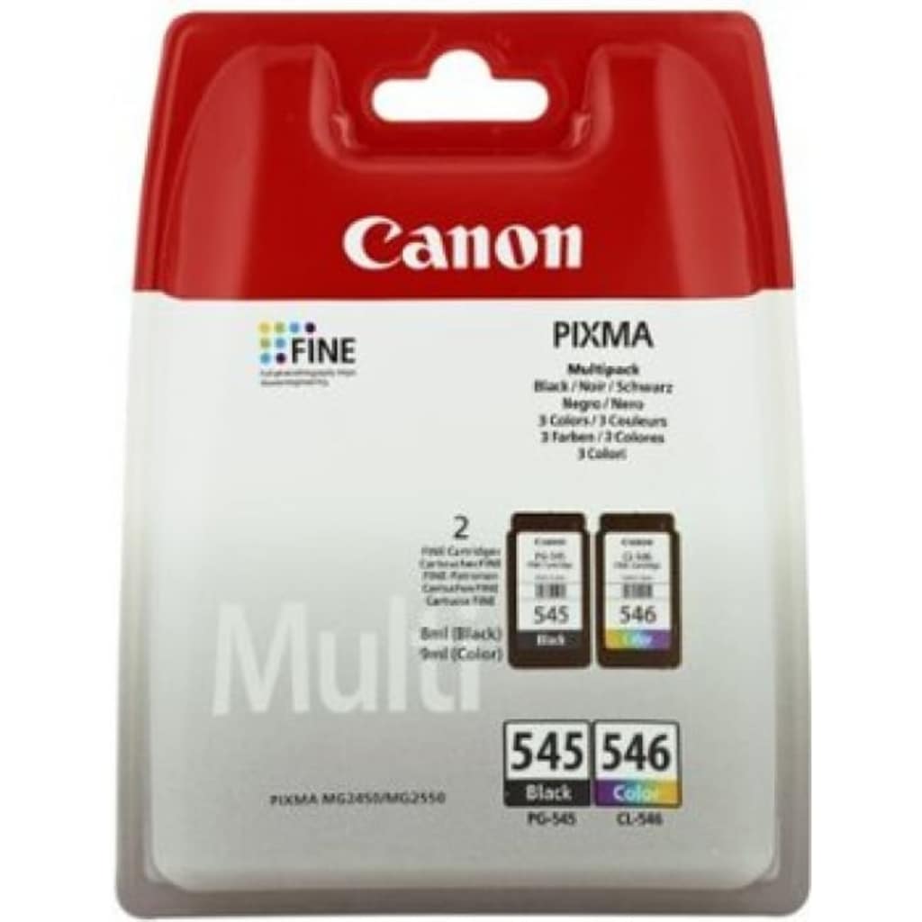 Canon PG-545XL/CL546XL 9ml 8ml Zwart, Cyaan, Geel inktcartridge