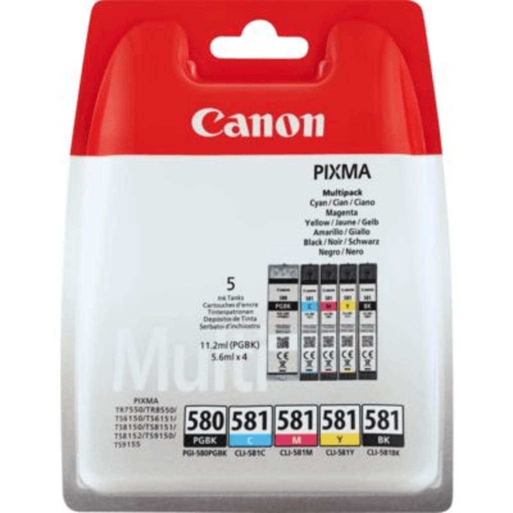 Afbeelding Canon PGI-580/CLI-581 BK/CMYK Inktcartridge 5-kleuren Voordeelbundel door Vidaxl.nl