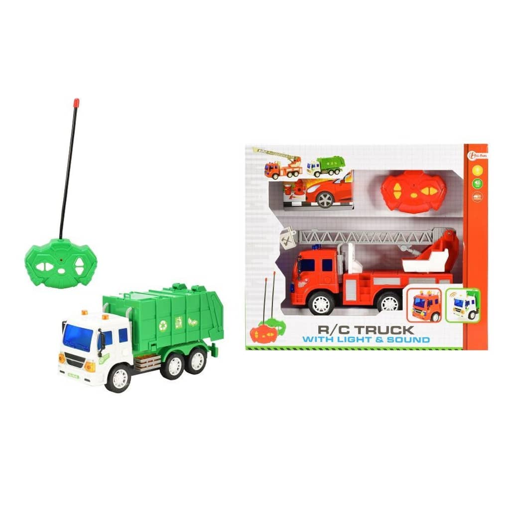 Huismerk Toi-Toys Bestuurbare Vuilniswagen / Brandweerwagen - Incl. Controller