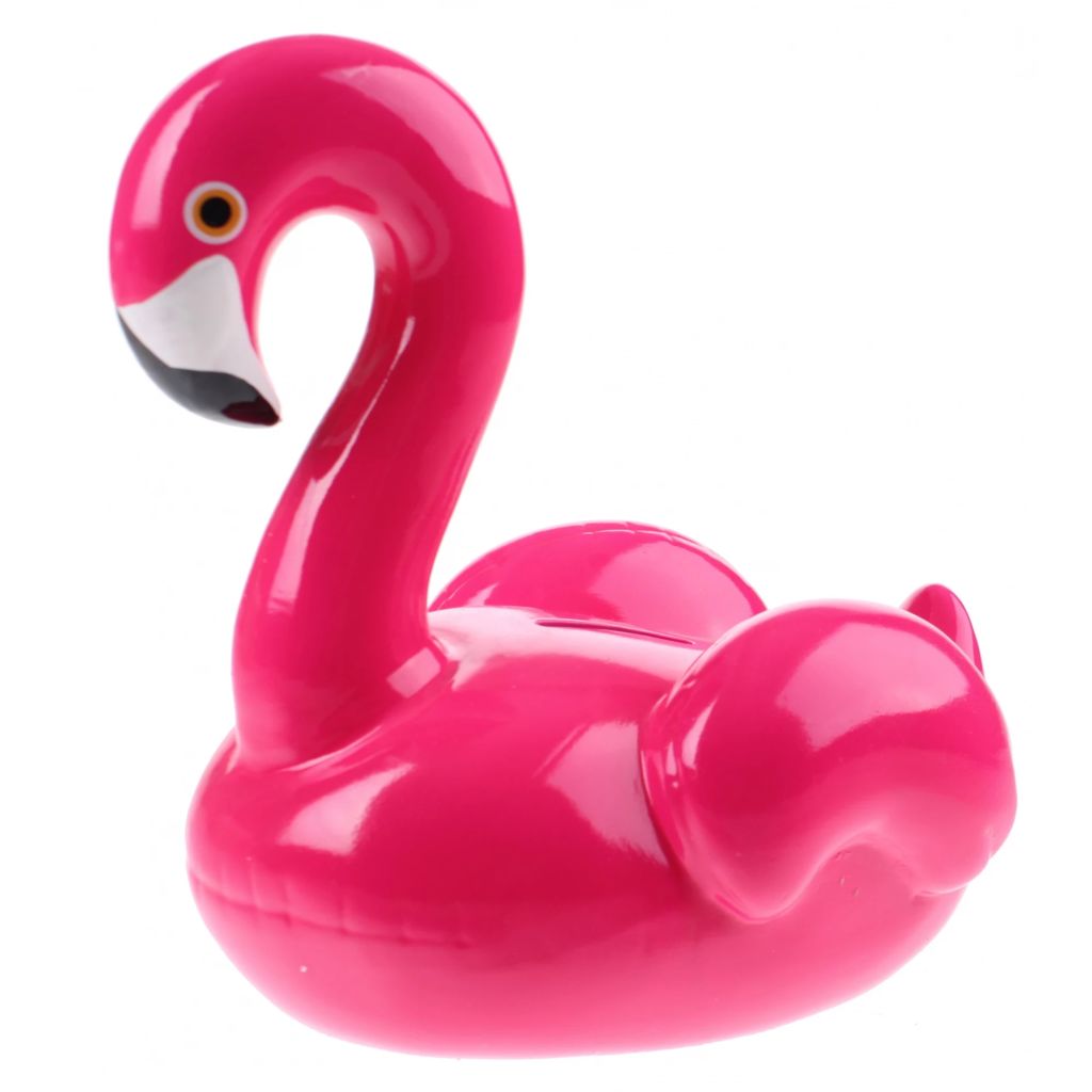 Toi-Toys spaarpot flamingo porselein roze 16 cm