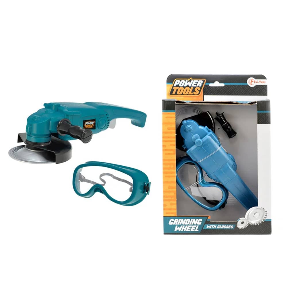 Toi-Toys slijptol Power Tools 3-delig 26 cm blauw