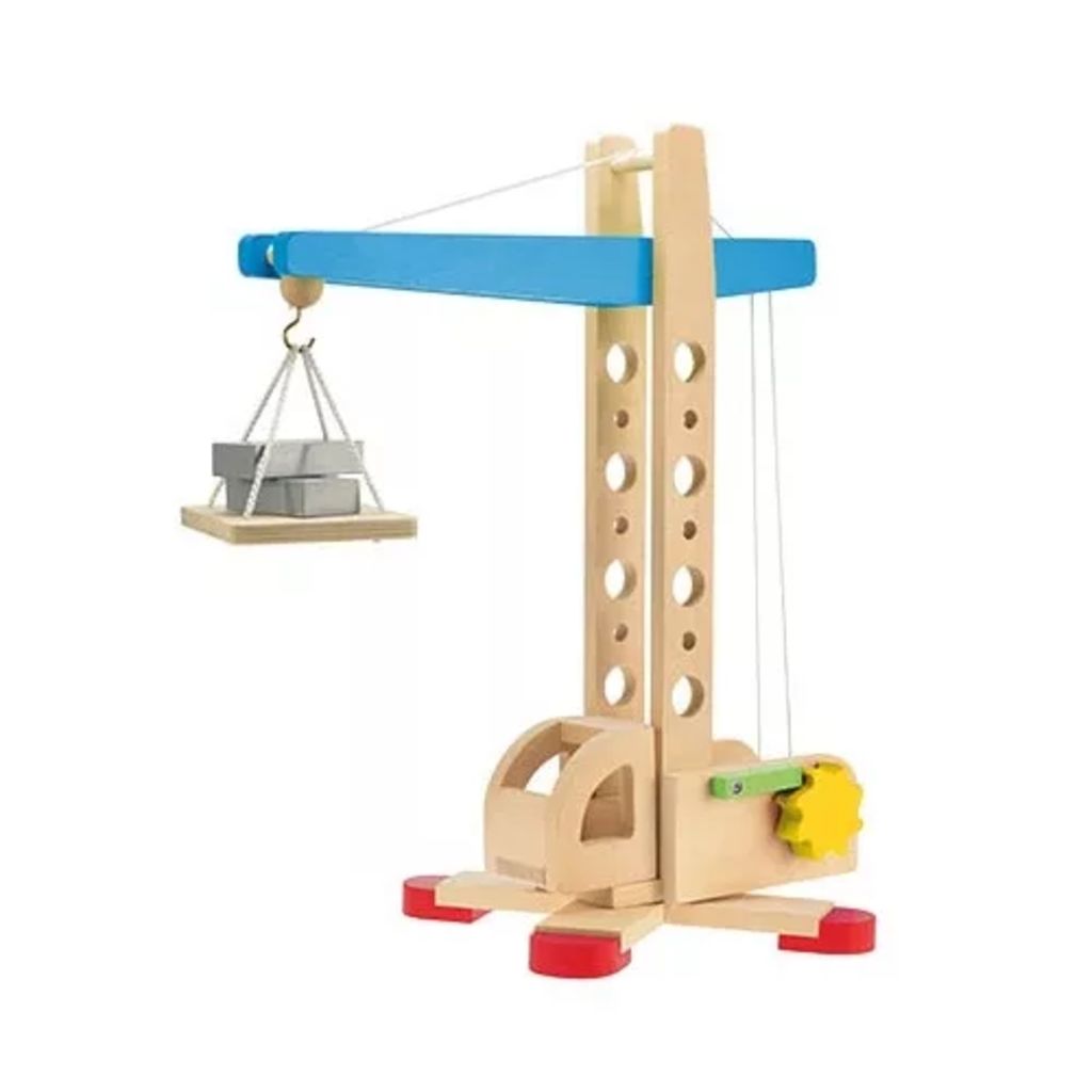 Toi-Toys houten hijskraan 41 cm