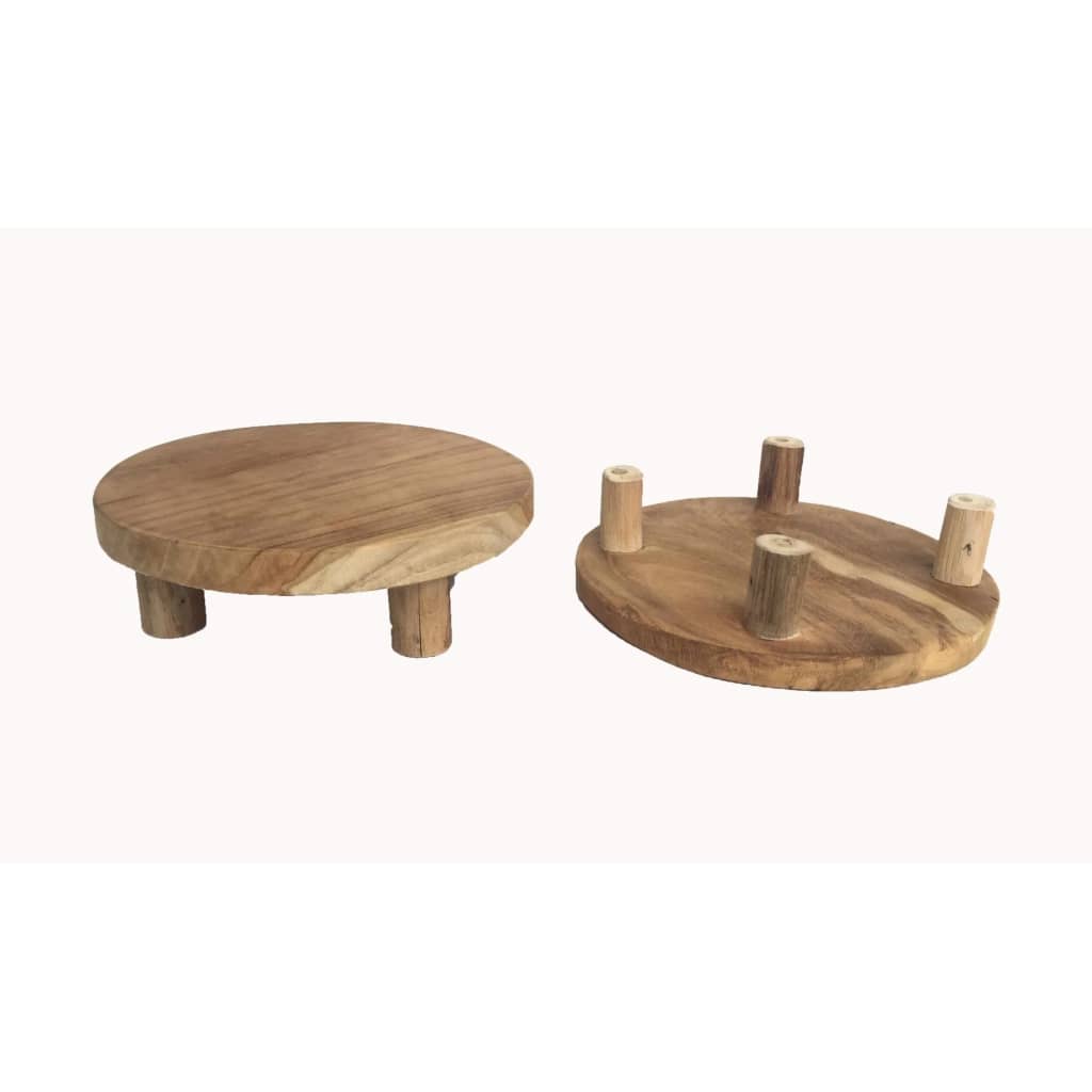 Van der Leeden Plateau teak naturel d20h7 cm