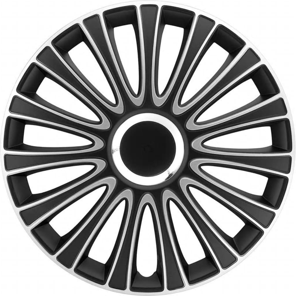 Afbeelding AutoStyle wieldoppen LeMans 13 inch ABS zwart/zilver set van 4 door Vidaxl.nl