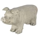 Esschert Design Gartenbank Schweinchen Grau AV13