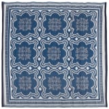 Esschert Design Buitenkleed 151,5 cm blauw en wit OC23