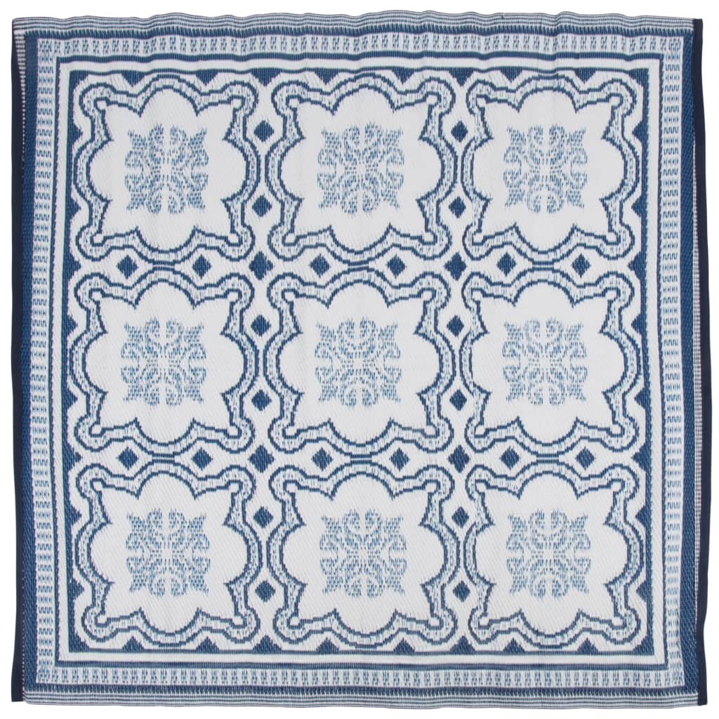 VidaXL - Esschert Design Buitenkleed 151,5 cm blauw en wit OC23