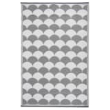 Esschert Design Buitentapijt Graphics 180x121 cm grijs en wit OC24