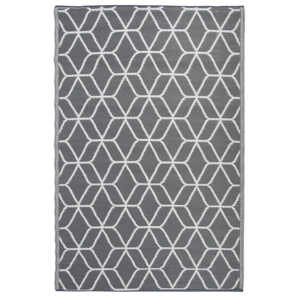 Esschert Design Tapis d'extérieur 180x121 cm Gris et blanc OC25