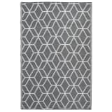 Esschert Design Buitenkleed Graphics 180x121 cm grijs en wit OC25