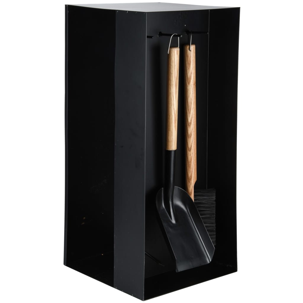 Esschert Design Stockage de bois et outil de cheminée Noir Acier FF407