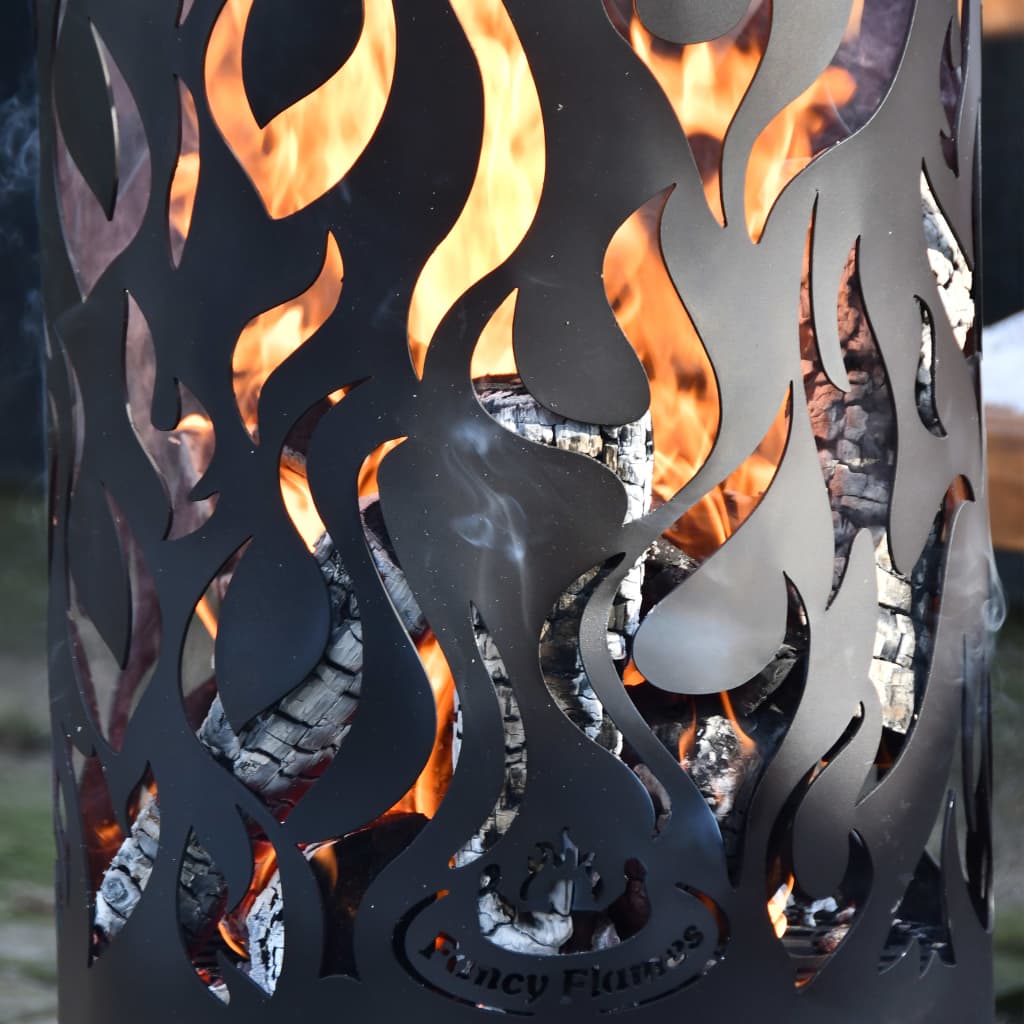 Coș de foc Flames, negru, oțel carbon FF408