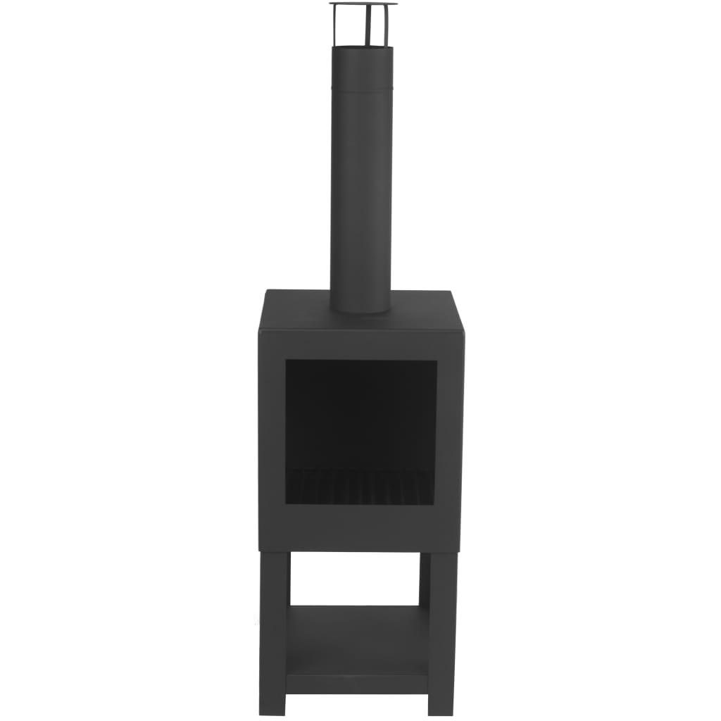 Esschert Design Tuinhaard met houtopslag zwart FF410 afbeelding