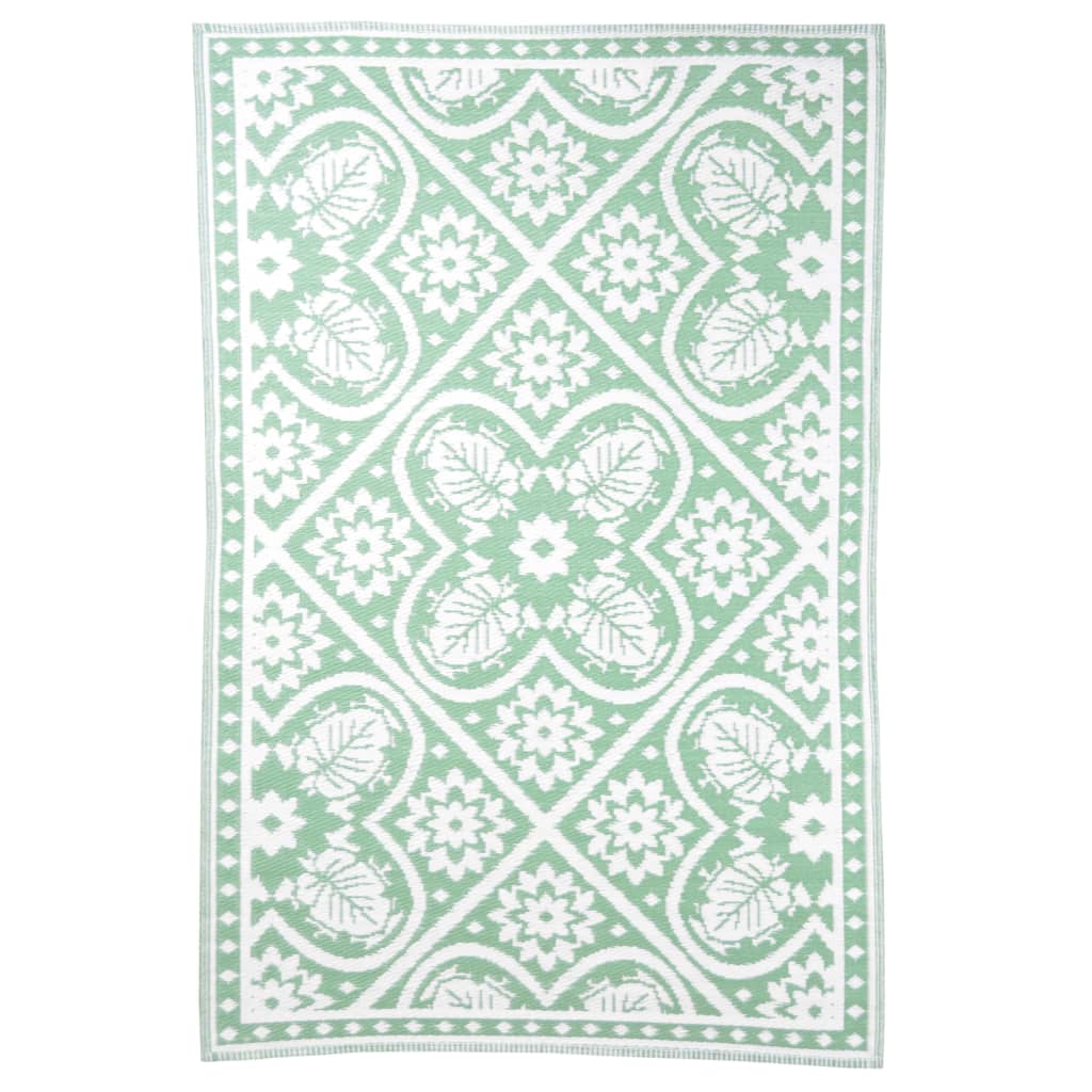 Esschert Design Buitenkleed 182x122 cm groen en wit afbeelding