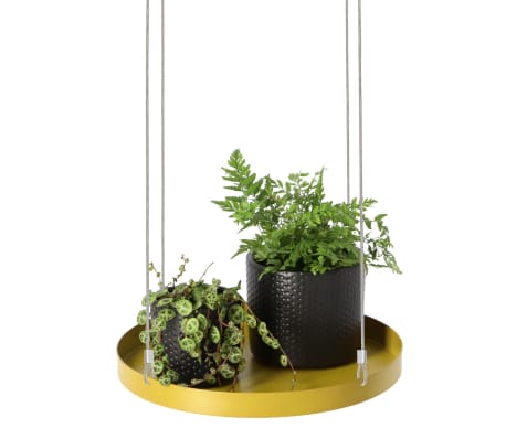 Esschert Design Plateau suspendu pour plantes Rond Doré L