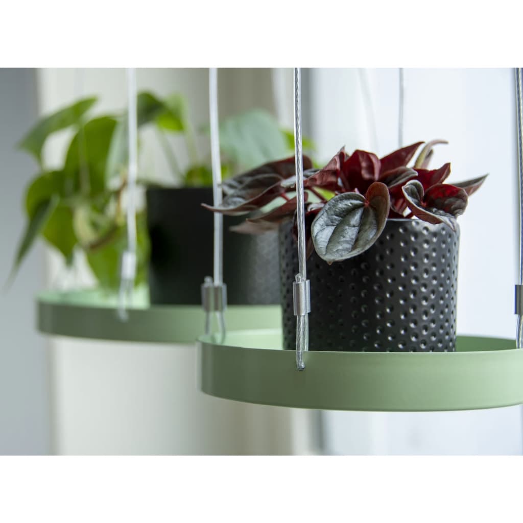 Petrashop Esschert Design Závěsný podnos na rostliny kulatý zelený S