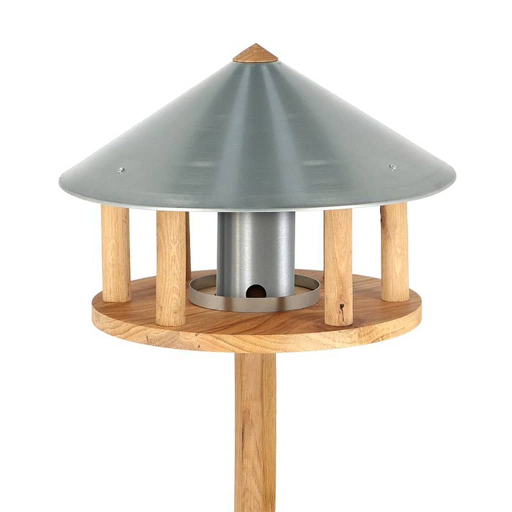 Esschert Design Vogelvoederhuisje met silo en rond dak zink afbeelding